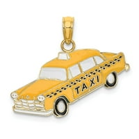 Jewels 14k žuti zlatni taksi s emajlom ravnim privjeskom