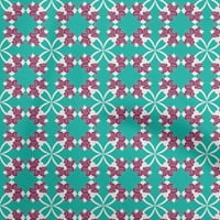Onuone pamučna fleta tirkizna tkanina Azijski blok Ispis Tradicionalni pločica Šivaća materijal Ispis