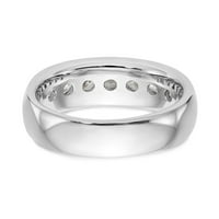 14k bijeli zlatni prsten za prsten za vjenčanje Diamond okrugli 7 kamene kanala veličine 8