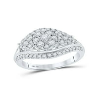 10kt bijeli zlatni okrugli dijamantni dijamantni prsten za vjenčanje za venčanje CTTW