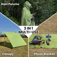 Rain s kapuljačom pončo za odrasle za odrasle lagani vodootporni kaput za kišu za planinarenje backpacking