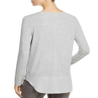 Lyssé ženska valencia mješovita medija za bluze pulover, siva, X-mala