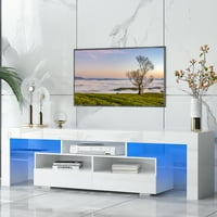 Bijelo TV za TV, moderno visoko sjajno televizijski stol stoji TV ormar za konzolu za konzole sa bojama
