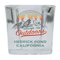 Hedrick Pond California Istražite otvoreni suvenir Square Square Bany alkohol Staklo 4-pakovanje