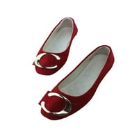 Oucaili Dame Flat cipele na stanovima Udobne cipele Classic Square Pumpe za žene Tamno plava 5.5