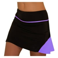XYSAQA Flared teniska suknja za žene sa džepovima visokog struka obložena atletska trčanje casual fitness