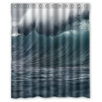Mohome bistri plavi morski valovi za tuširanje sumjera vodootporna poliesterska tkanina za tuširanje