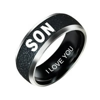 Eastshop Modna porodična prsten za prsten mama tata kćerka Sin pisma, nakit od nehrđajućeg čelika
