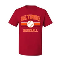 Divlji Bobby Grad Baltimore bejzbol Fantasy Fon Sports Muška majica, Crvena, XX-velika