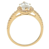2. CT Sjajno markiza Cleani simulirani dijamant 18k žuti zlatni halo pasijans sa Accenting prstenom