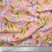 Soimoi smeđa pamučna kambrična tkaninska tkanina i ljubičasta cvjetna tkanina za ispis u dvorištu široko