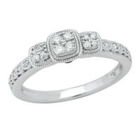DazzlingRock kolekcija okrugli ametist i bijeli dijamantski prsten za žene u 14k bijelo zlato, veličine