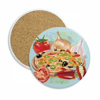 Pizza Italija Paradajz namirnice češnjak Coaster Cup šolje za zaštitu stola upijajući kamen