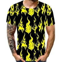HHEI_K Muška modna casual labava 3D hladna ispis pulover za okrugle vrata TOP muške majice
