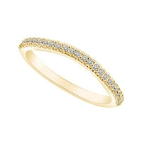 0. Carat okrugli oblik bijeli prirodni dijamant klasični vjenčani prsten 14K čvrsto žuto zlato veličine-7