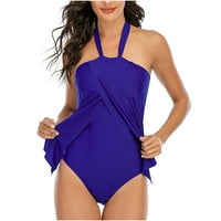Leesechin Womensuits Trendy Solid Boja Minimalistička siktna stil remen za laciranje bavljeva kupaćim