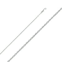 Jewels 14k bijeli zlatni hollow Sunny Cable Diamond-Cret-Creck ogrlica sa jastog kandža