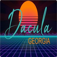 Dacula Georgia Vinil Decal Stiker Retro Neon Dizajn