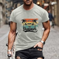Majica za muškarce 3D kokosova stabla Ispiši ljetni plažni bluzes tees kratki rukav Crew vrat na vrhu