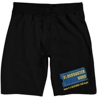 Tekst blockbustera i logo Muški crni san pidžame kratke hlače-3xl