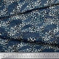Soimoi plavi pamuk poplin tkanina Leopard Životinjska koža Ispis tkanina sa dvorištem široko