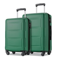 UBESGOO set za prtljag, proširivi ABS čvrsti kofer kotača TSA zaključavanje - zelena