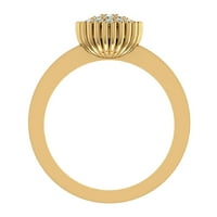 18K zlatni modni slagajući prsten klastera dijamantski bendovi 0. Carat ukupna težina