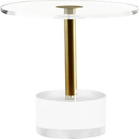 Clear akrilni krajnji sto, bočni stol, brušeni mesingani metal, okrugli, za ured, dnevni boravak i spavaću