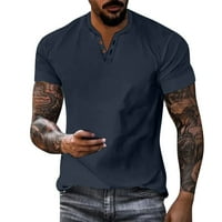 Tosmy muns majica muške ljetne casual košulje bluza s kratkim rukavima okrenite modnu majicu ovratnika