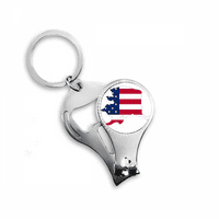 Karta Stars Stripes Oblik zastave Alaka USA Nail Nipper ključeva Otvarač za ključeva Clipper