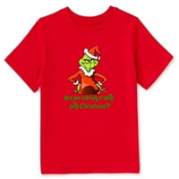 Božić Grinch Jedinstveni unise Cartton Funny Crno bijele sive crvene plave majice za dječake Tanak okrugli