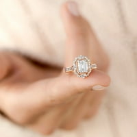 Bacc pribor Moda Ženska cirkonija Bling Diamond Angažovanje Vjenčani prstenovi ružičasto zlato 7