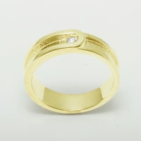 Britanci napravio 9k žuto zlato kubični cirkonijski mens bend prsten - veličine opcije - veličine 8.5