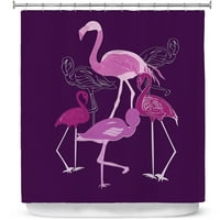 Tuš zastove 70 93 iz dianoche dizajna Yasmin Dadabhoy - flamingo ljubičasta
