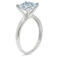 CT sjajna princeza Clear Simulirani dijamant 18k bijeli zlatni pasijans prsten sz 10.75