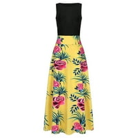 Plus veličine maturalne haljine za ženske kravate šarene duge cvjetne haljine za print plažu u casual