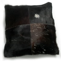 Patchwork kožna prirodna kosa na kožnom ukrasnom kabinu, poklopac jastuka od kravljeg jastuka za