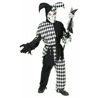Wicked komora JESTER-ov kostim za odrasle Crno-bijelo - plus veličine 3x