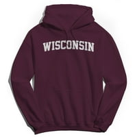 Wisconsin Grafički sportski sivi muški pamučni pulover Hoodie