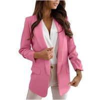 Blazer jakne za žene Business Casual Dugme dugme Dugme Bluze pada modne kapute