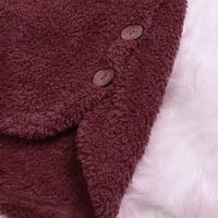 Lowrofile jakne za žene plus veličina dugih rukava Ležerne prilike modne tipke Flaffy rep s kapuljačom