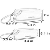 Sanviglor Dame toaletne vrećice Dvostruki sloj kozmetički koferi PU kožne prijenosne vrećice za šminku