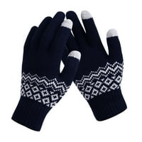 Muške ženske zimske tople rukavice pletene rukavice dodirnu ekranu mornarice