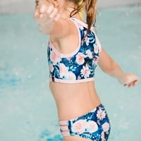 Deu Par Deu Dvodijelni kupalište Djevojka Toddler mornarice cvjetne tinte godine