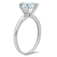 0. CT sjajan okrugli rez Clear Simulirani dijamant 18k bijeli zlatni solitaire prsten sz 9