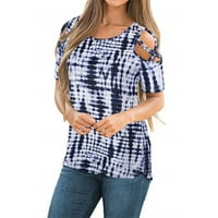 Ljetna bluza Ženska ljetna tiskanje kratkih rukava za hladne majice za hladne ramene vrhovi bluze Dame