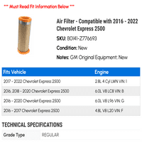 Zračni filter - kompatibilan sa - Chevy Express
