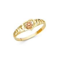 Jewels 14k Bijelo i žuto zlato Dva tonska modna godišnjica Cvjetni prsten veličine 8
