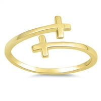 Bočno poprečno wrap palk vjerski prsten sterling srebrna nakit nakit ženskog muškog unise veličine 4