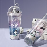 Kup za piće, Cool astronaut Dizajn sjaja dvostruka zidana čaša sa poklopcem i slamom - za ponovna oprema